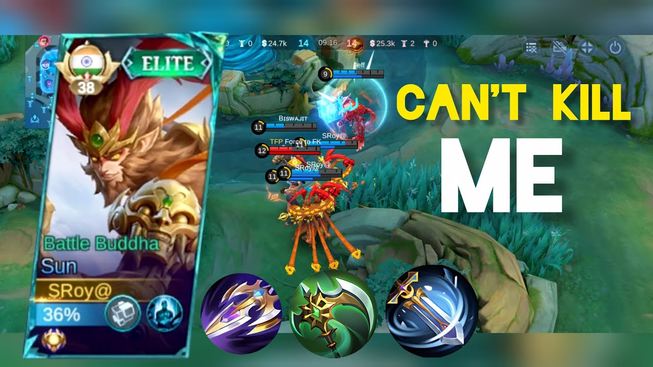 Lapu lapu can't kill me ! Sun 😎 epic rank dark system #sunmlbb #mlbb #srgaming
