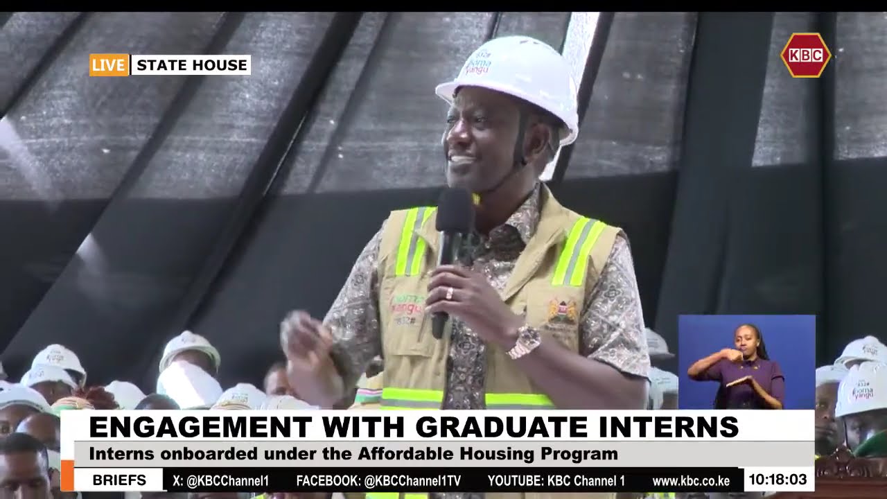 President Ruto engages with graduate interns onboarded under Affordable Housing Program -Full Speech