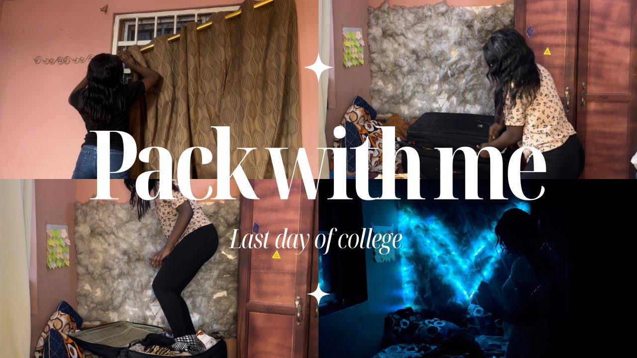 Pack Out of my College Dorm room|| Mini Dorm room Tour|| Last day of University #knust #college