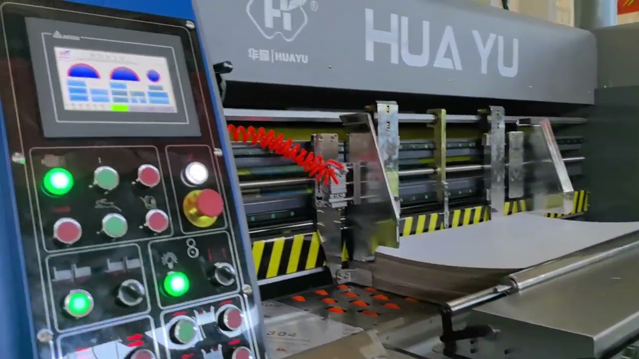 China best quality flexo 4 colors printing rotary die cutter machine for making pizza box #carton
