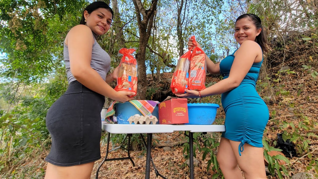 😲🛑Las chicas preparando unos sándwich a la orilla del río🔴 /CHICAS SALVADOREÑAS