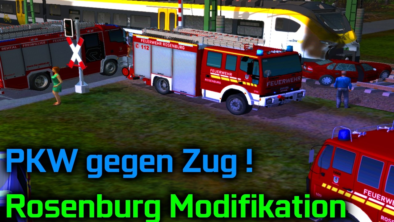 Zug rammt PKW an Bahn&uuml;bergang ! | Rosenburg Modifikation | Multiplayer