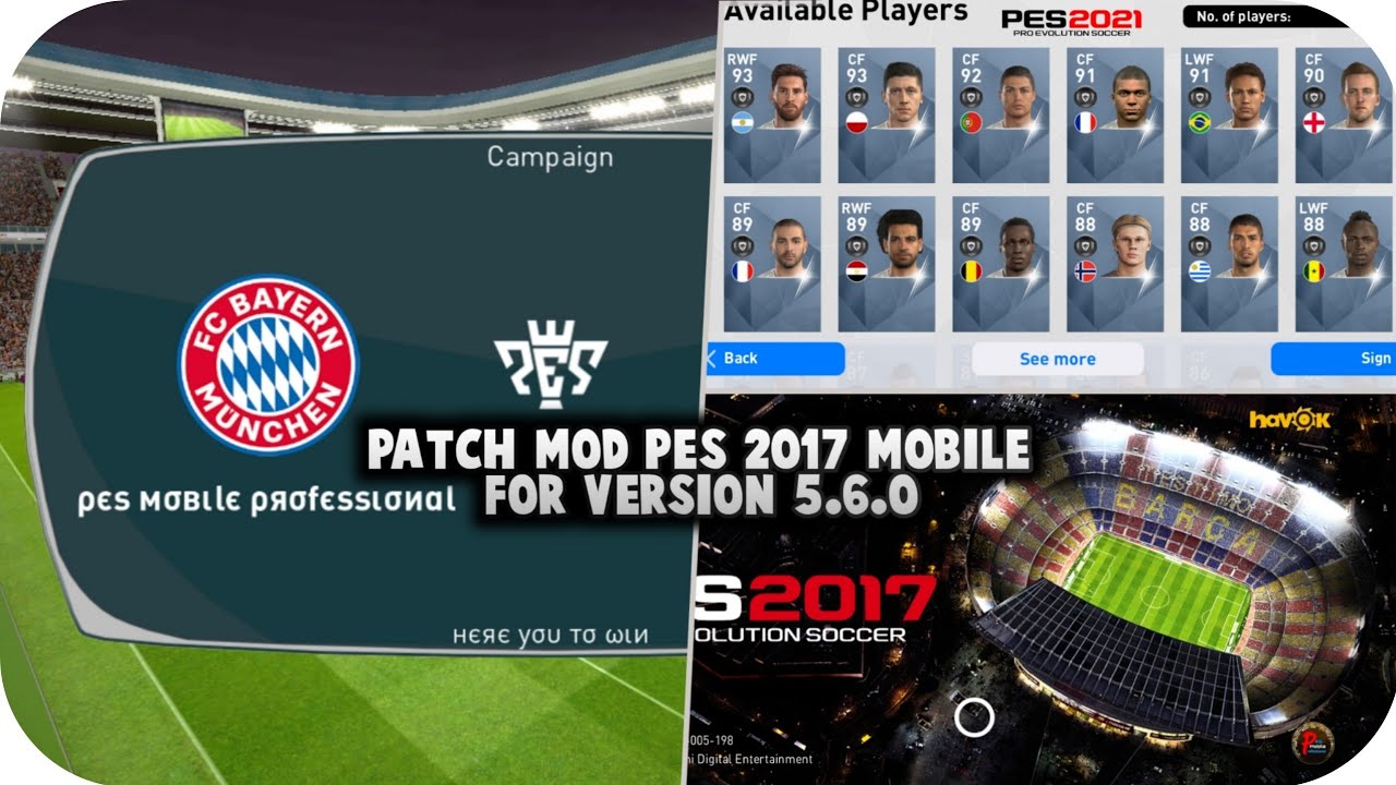 PES 2021 MOBILE v5.6.0 OBB PATCH ~ PES 2017 GRAPHICS &bull; CONSOLE MINIFACES
