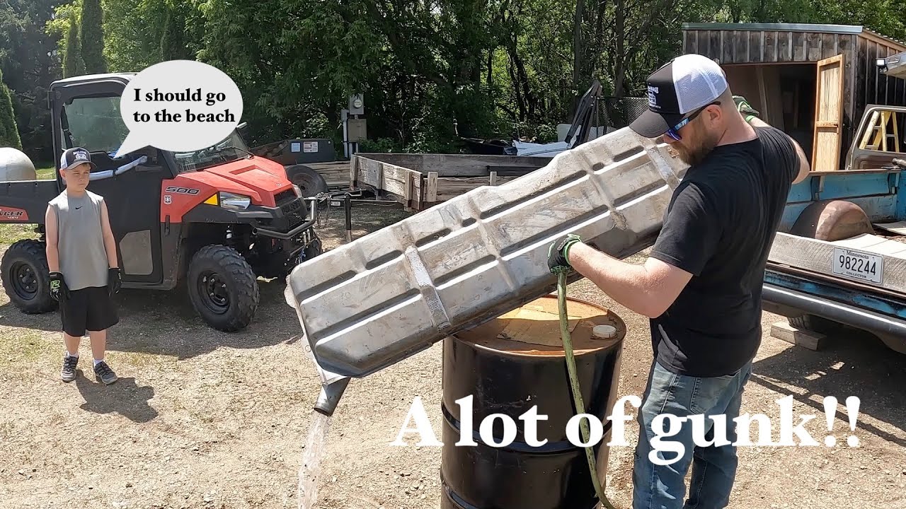 Cleaning out an old crusty gas tank!