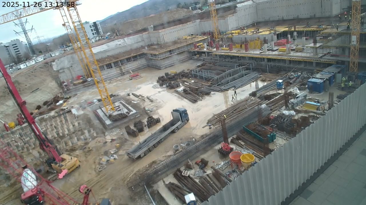 [Срязаните колони???] Garitage Park Office Tower 2025.11.26 construction timelapse (cam3)