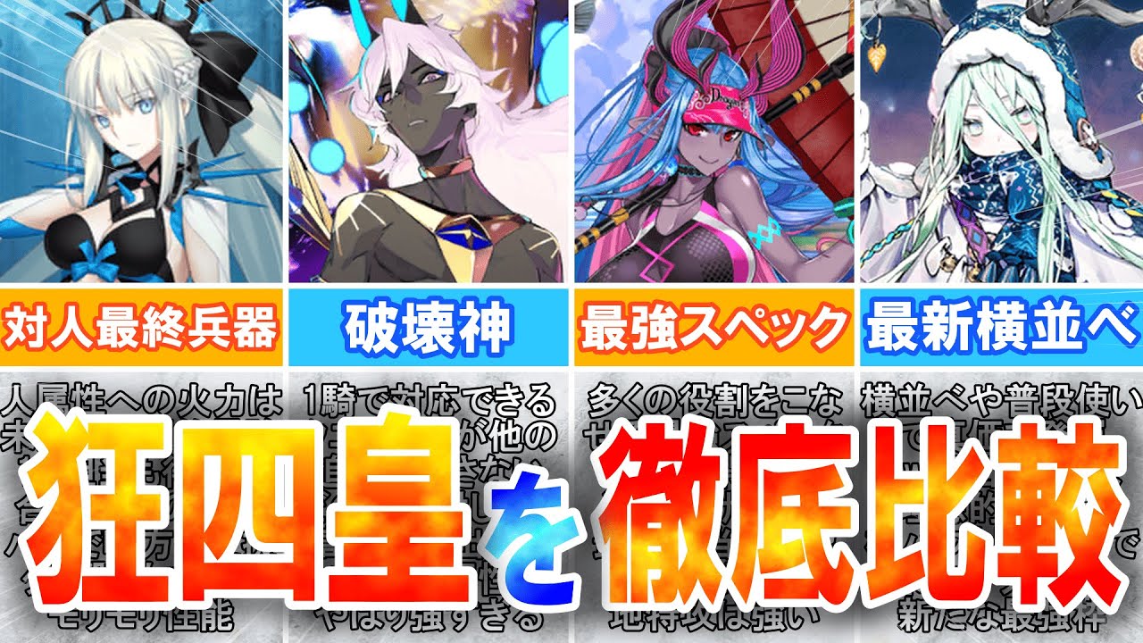 【FGO】誰を引くべきかわかる！！最強全体バーサーカーの4騎について徹底解説＆徹底比較！【モルガン・アルジュナオルタ・水着伊吹・ロウヒ】【ずんだもん】