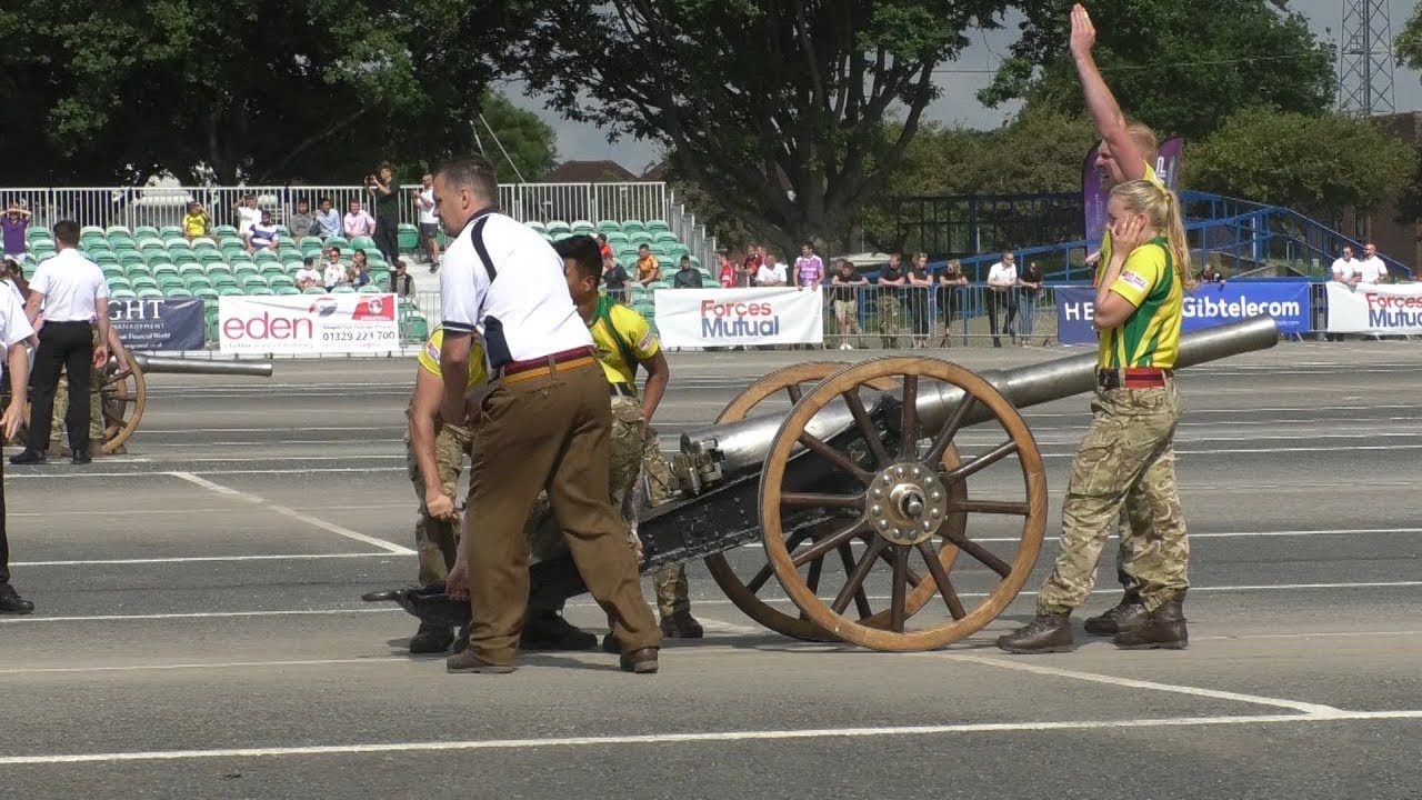 HMS Collingwood Open Day Delights With The Fast Action Of The Gun Run Competition