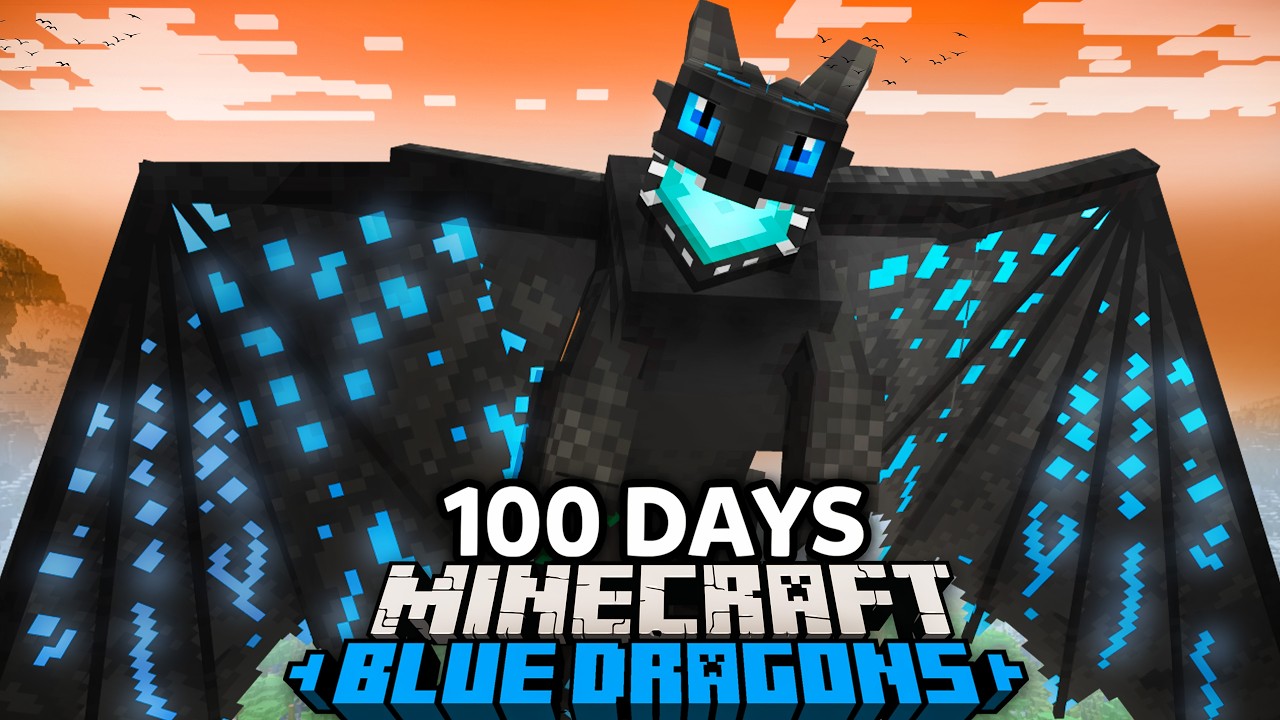 I Spent 100 Days AS A BLUE DRAGON TAMER In HOW TO TRAIN YOUR DRAGON in Minecraft!