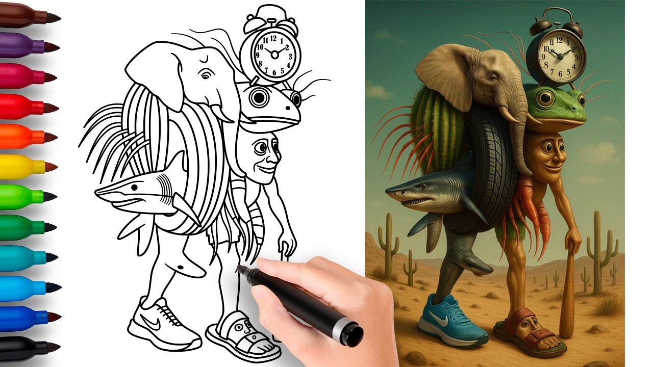 HOW TO DRAW TRIPA TROPA TRALALA LIRILIRA TUNG TUNG SAHUR BONEKA | Italian Brainrot Animals