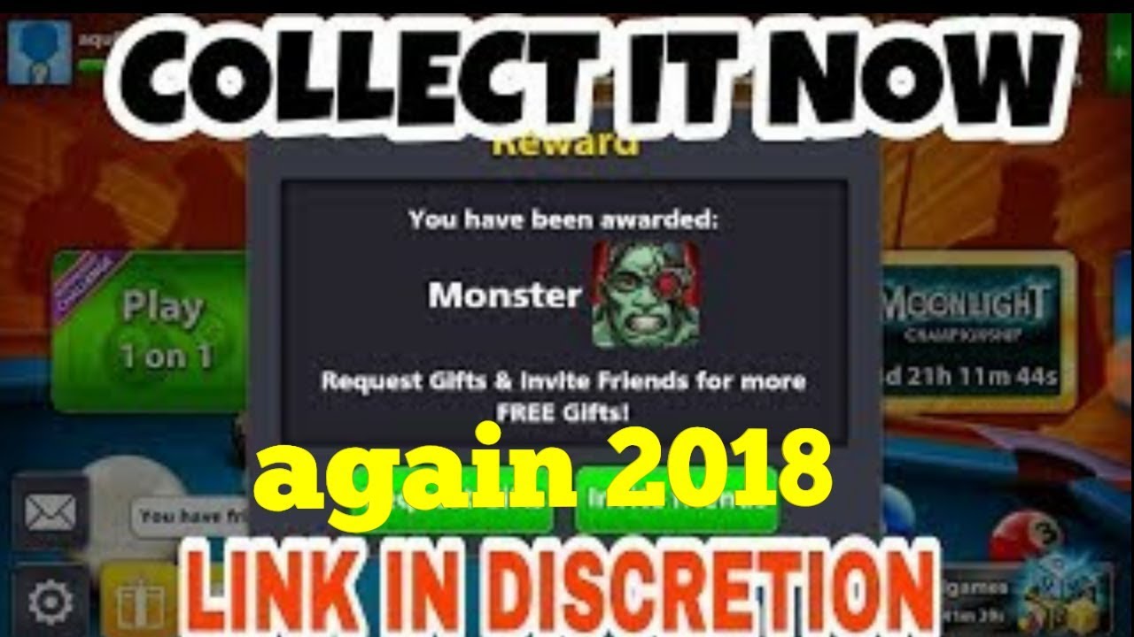 8 ball pool | monster avatar link 2018 | claim now | Asif khan tech