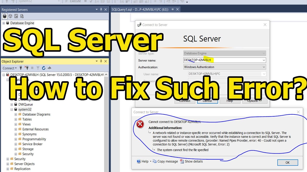 Resolving SQL connection errors under SQL Server A network-related or instance-specific error occur