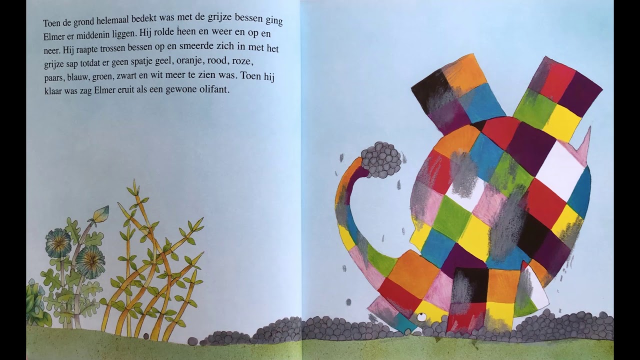 Elmer voorgelezen door juf Anniek