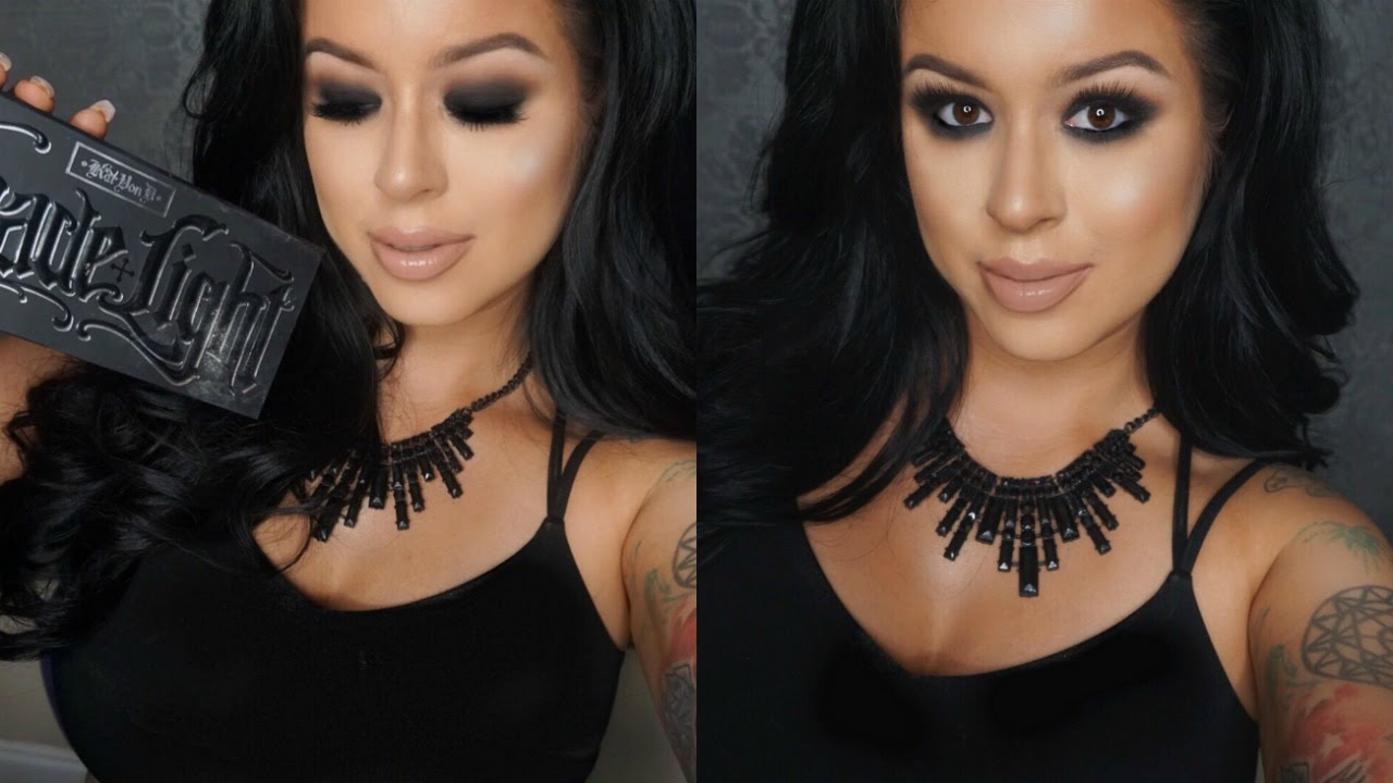 Kat Von D Shade Light Palette Tutorial: Black Out Smokey Eye Makeup Tutorial