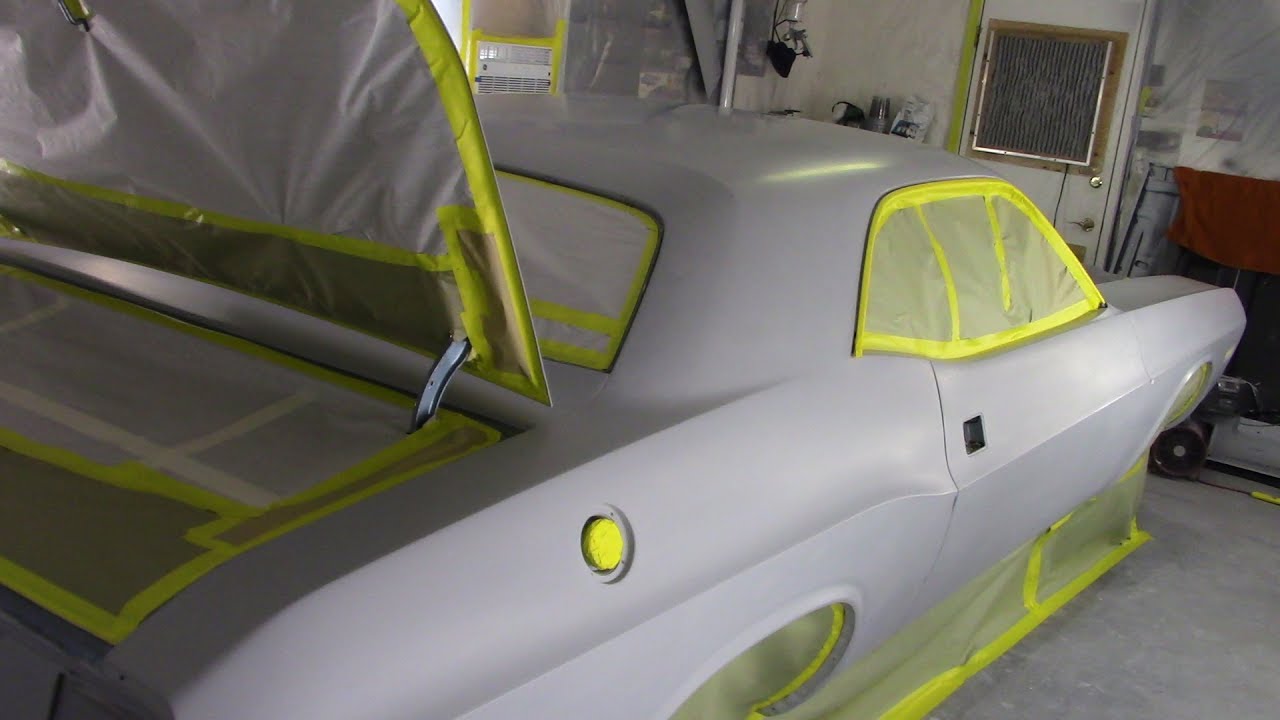 1970 Dodge Challenger Spraying High Build Primer With Apollo Sprayers HVLP Maxi miser 3000