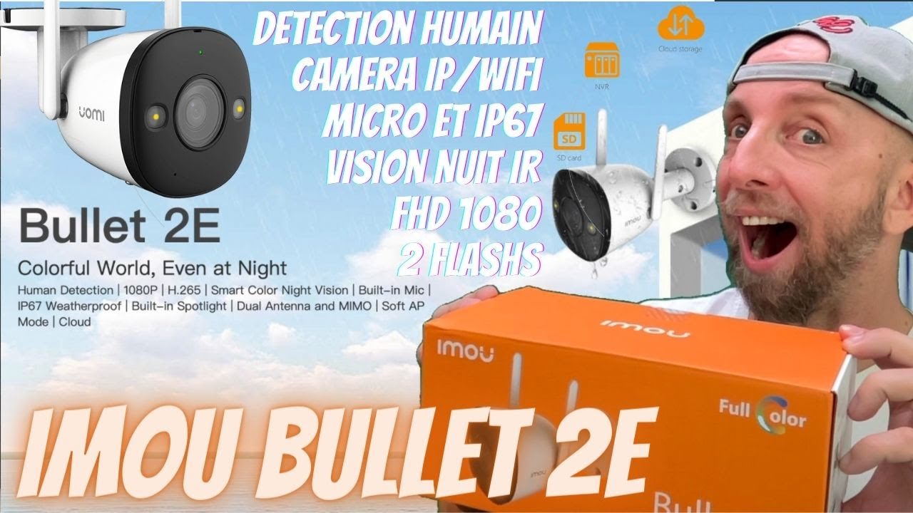 Camera Ip Imou Bullet 2E avec vision de nuit IR intelligent, 2 Projecteurs et detection humain