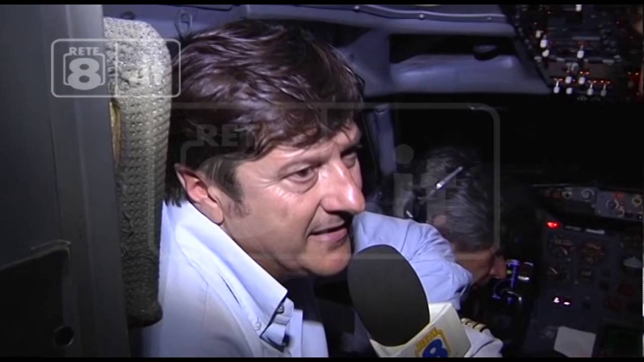 Esclusiva Rete8 - Sebastiani pilota l'aereo