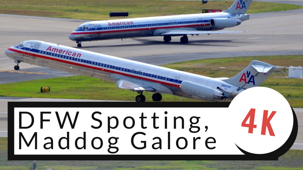 [4K] Plane spotting Dallas Fort Worth DFW | MD80 Maddog Galore!