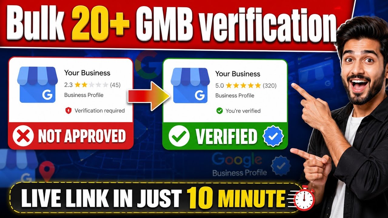 Bulk 20+ GMB New Instant Verification Method