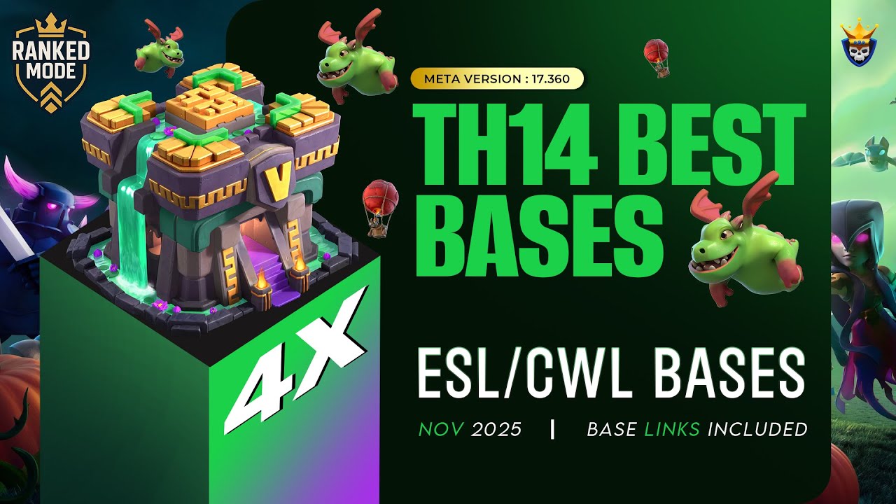 4 x TH14 Ranked Mode bases  | Clash of Clans