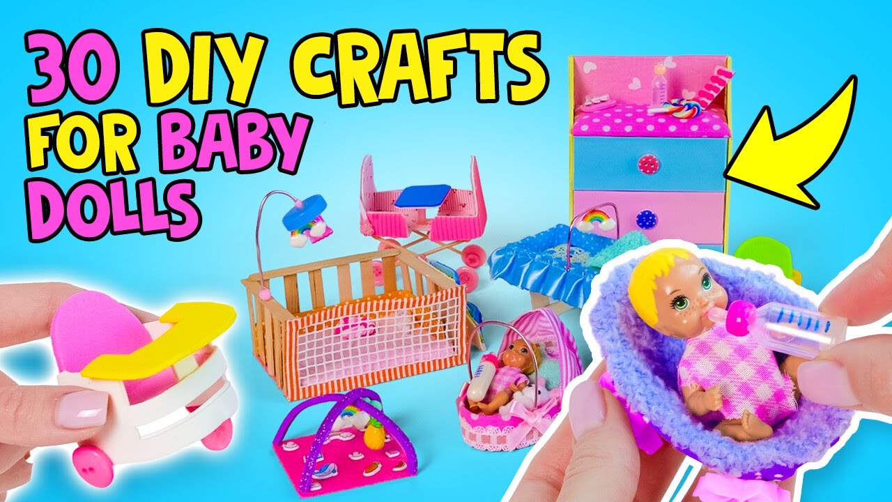 30 Itens Essenciais para Bebê Faça Você Mesmo para a Barbie! 🍼Carrinhos, Banhos e Outros Artesanatos