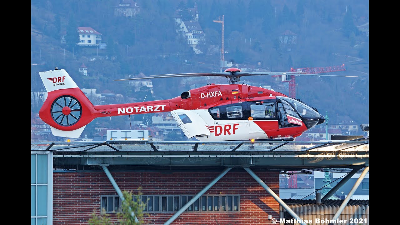 First Time I DRF I Christoph 51 I H145 5 blades I Takeoff Katharinenhospital Stuttgart 09.03.2021