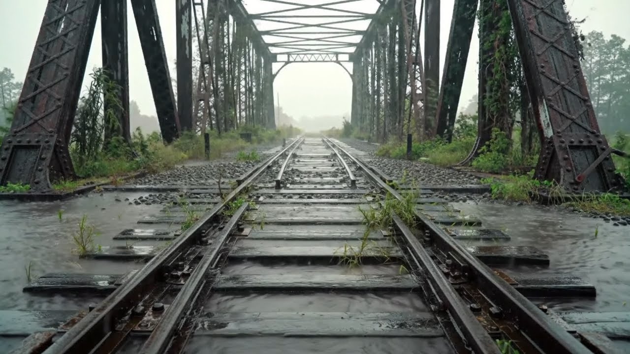 Abandoned Railway in Storm | Heavy Rain Sounds for Sleep & Study