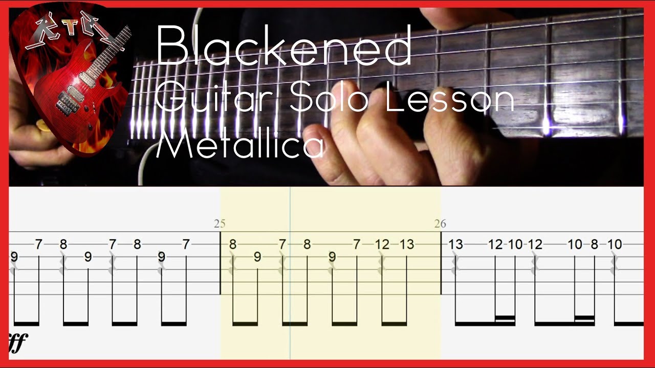 Blackened Guitar Solo Lesson - Metallica (with tabs)