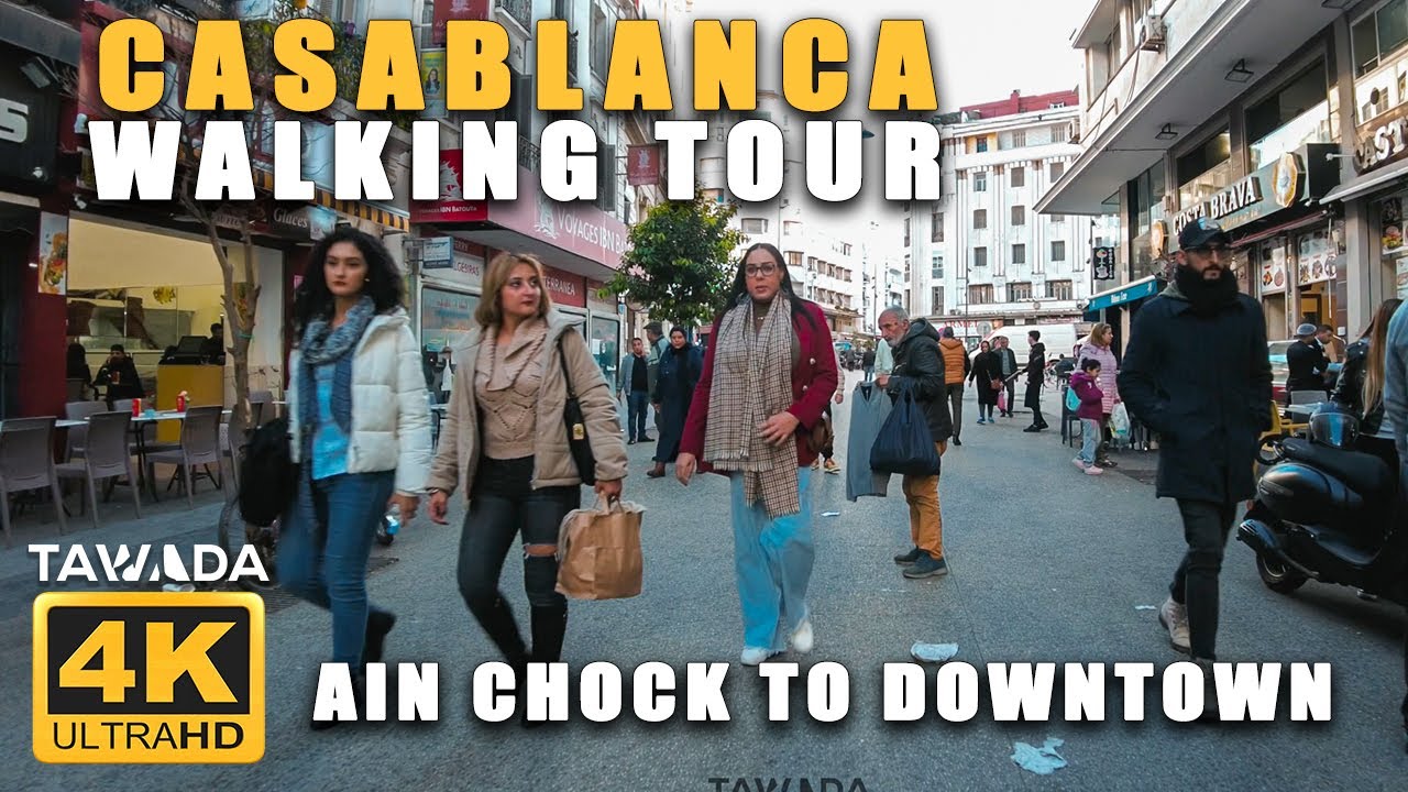 CASABLANCA 🇲🇦 4K UHD Walking tour - MOROCCO