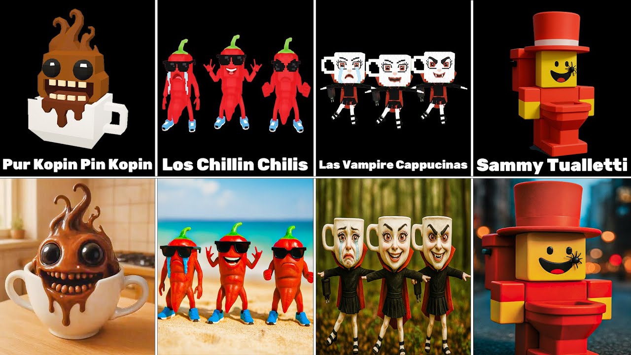 COMPARISON - ALL NEW INSANE ITALIAN BRAINROTS vs ROBLOX  STEAL a BRAINROT CHARACTERS