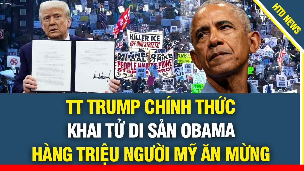 TUYỆT VỜI! TT Trump chính thức khải tử di sản Obama, hàng triệu người Mỹ xuống đường ăn mừng