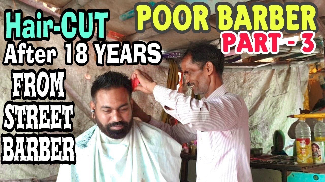 ASMR hair cut | scissor beard trim by Poor barber Part - 3 ( Must watch )