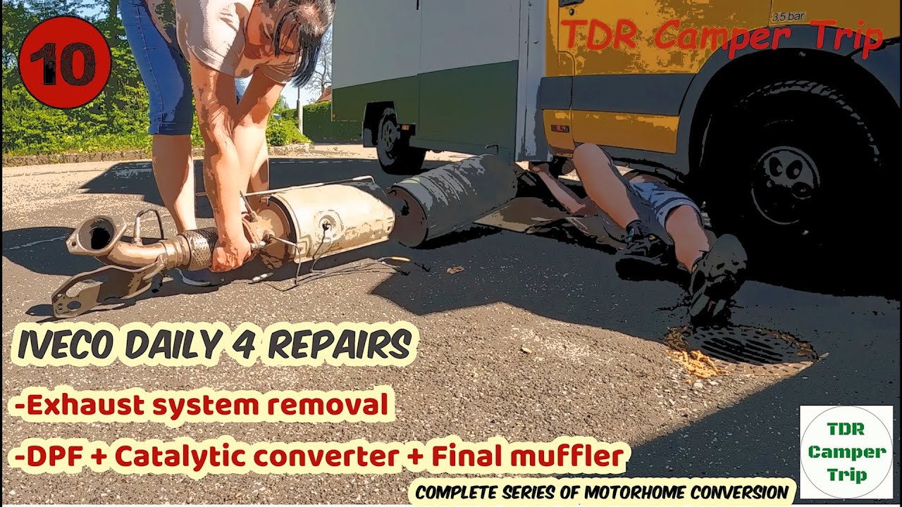 IVECO Daily IV, F1A 2,3 - How to remove the exhaust system? | DPF removal / Campervan CONVERSION