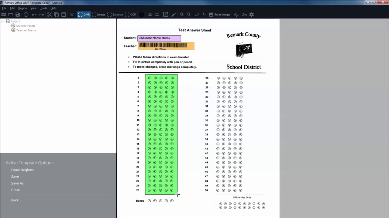 Remark Office OMR 10 Tutorial 1 - Grading Tests