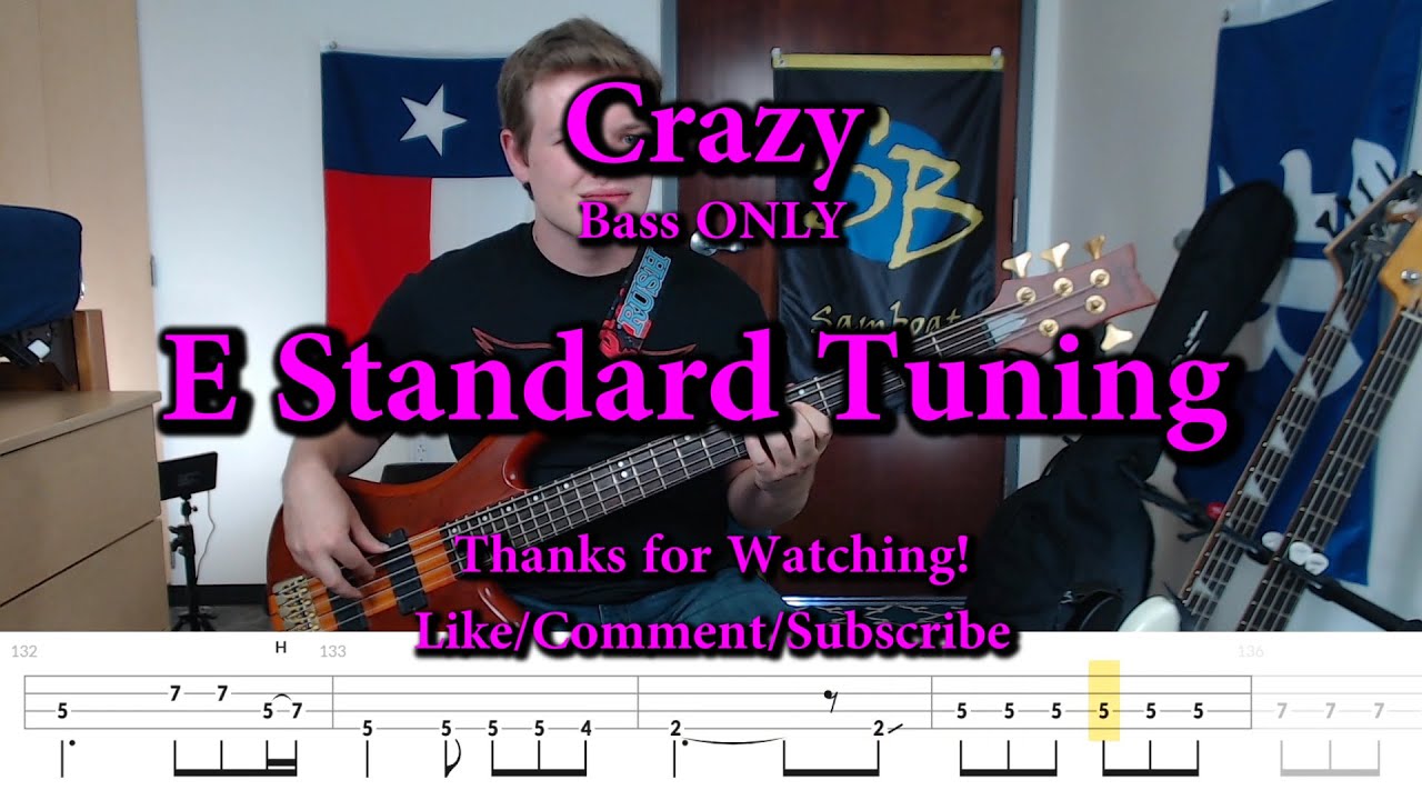 Crazy - Aerosmith (Bass ONLY Cover with Tabs)