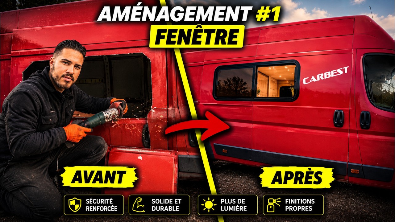 1 - Pose des Fenêtres- Aménagement Van