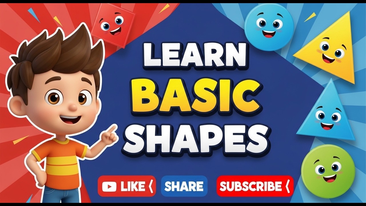 Learn Basic Shapes for Kids | Circle, Square, Triangle, Rectangle | Shapes Names for Kids