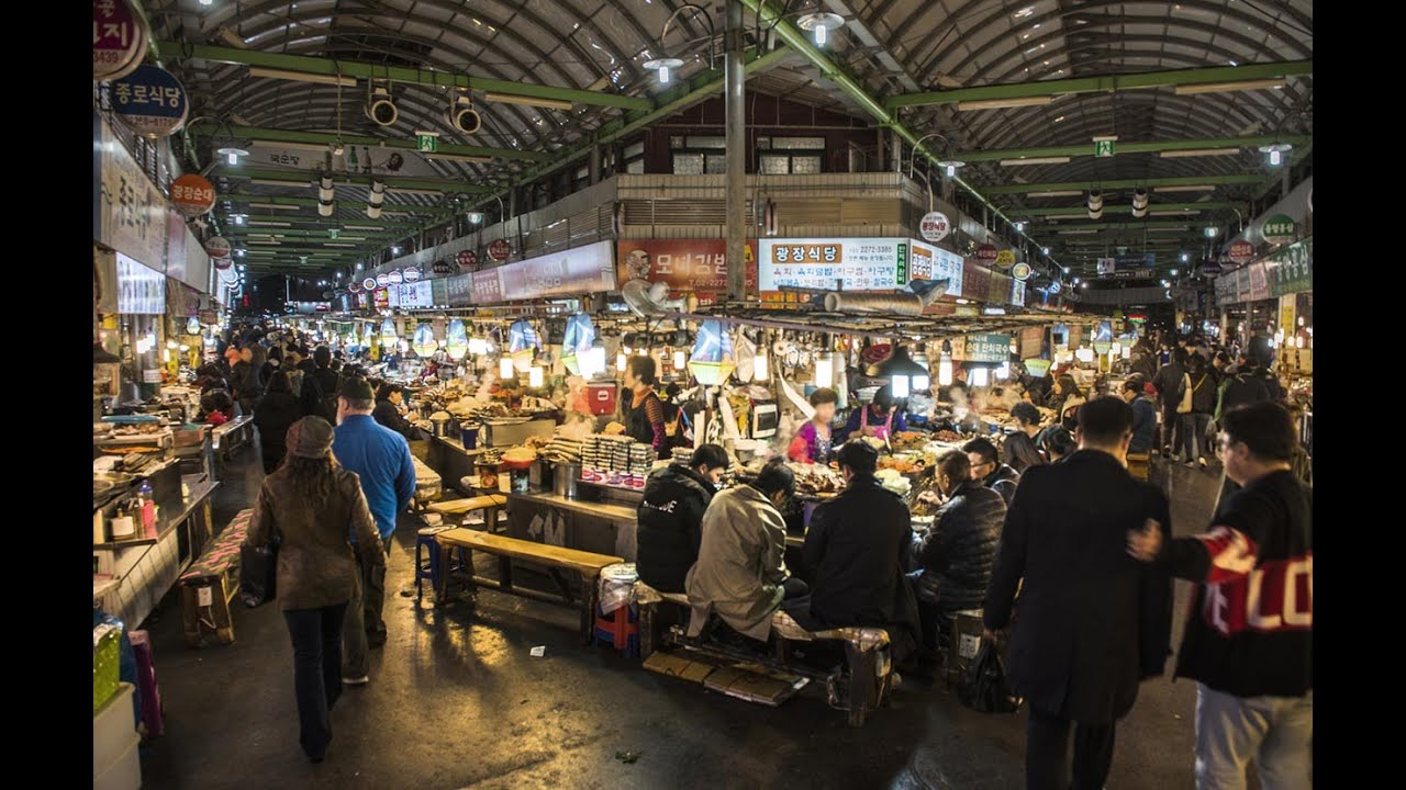 بازاڕی نەریتی یۆنگدیونگپۆ لە كۆریا Yeongdeungpo Traditional Market seoul south korea