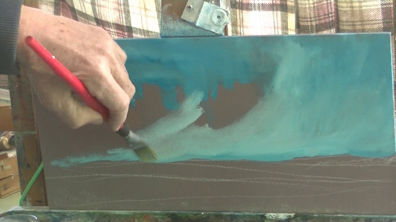 Semplici elementi base per fare un cielo ad olio.