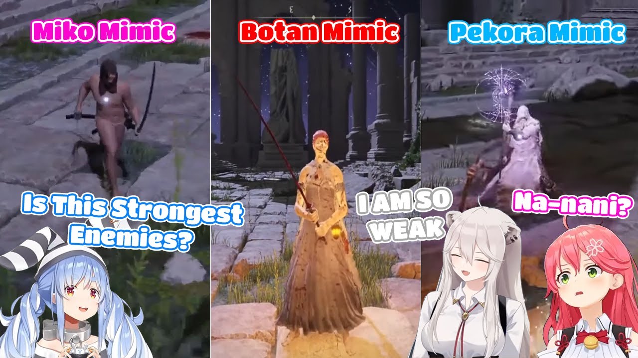 Pekora Miko And Botan Reaction To Mimic Tear Boss Fight In Elden Ring Hololive【ENG SUB】
