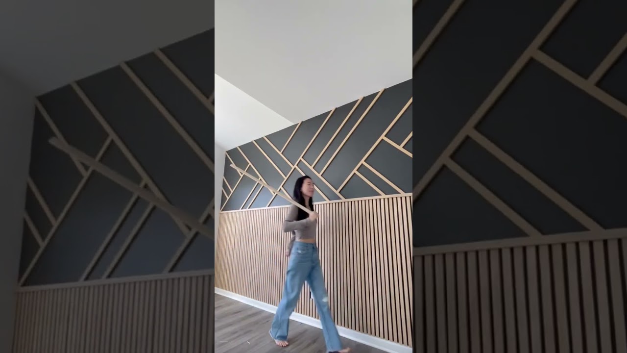 DIY Modern Wood Slat Accent Wall | Wood Paneling