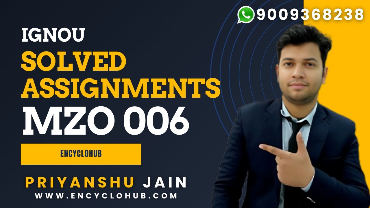 Solved assignment of MZO 006 IGNOU | Solved assignment Ignou 2025