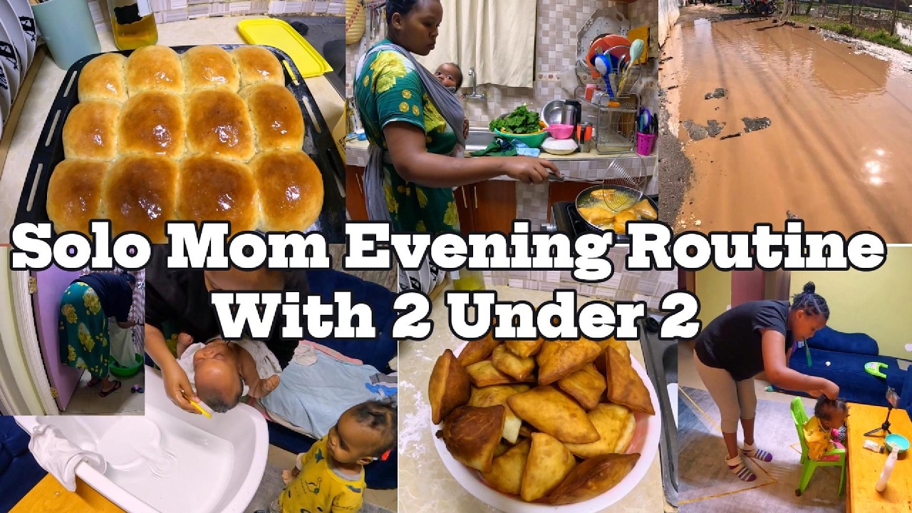 Real Life Evening Routine With 2 Under 2|Solo Mom Diaries⛈️👶🤱🏽