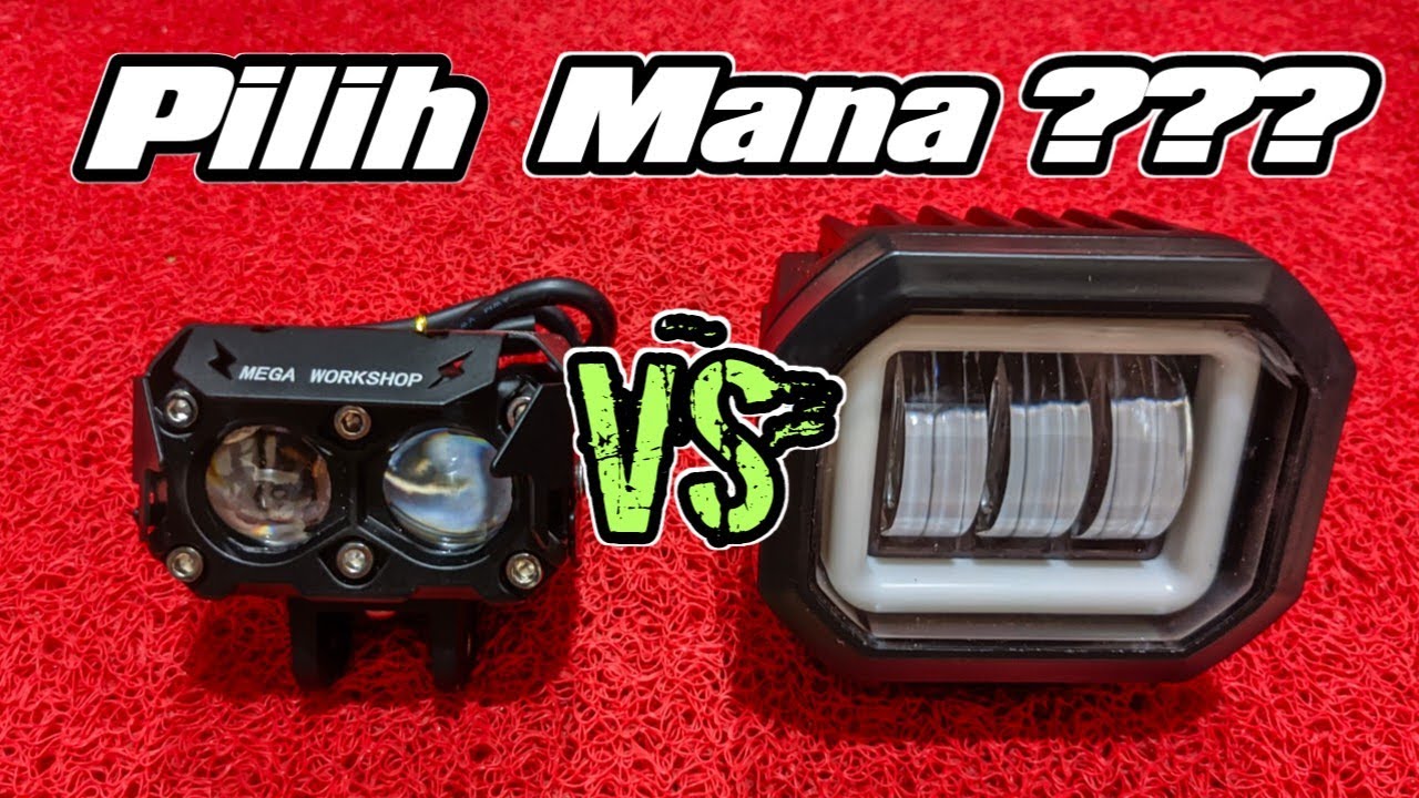 Perbandingan Lampu Sql 2 mata 2 warna Vs Daymaker Cwl 3 mata laser sorot tembak 12v motor mobil