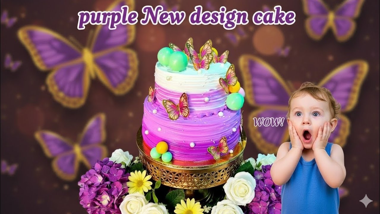 Purple New design cake ? Full video watch #viral #viralvideo #viralsong 