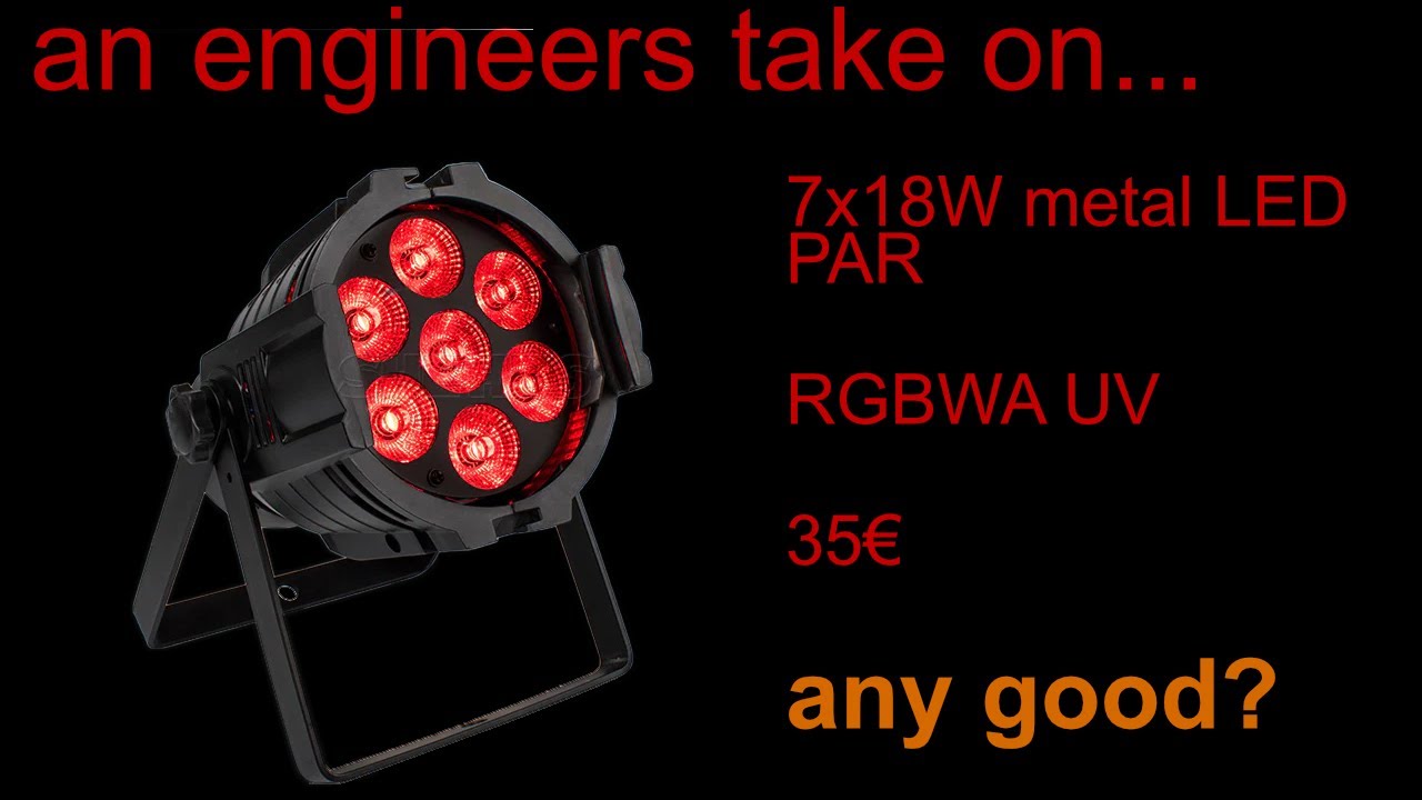 SHEHDS 7x18W RGBWAUV metal case LED PAR technical review