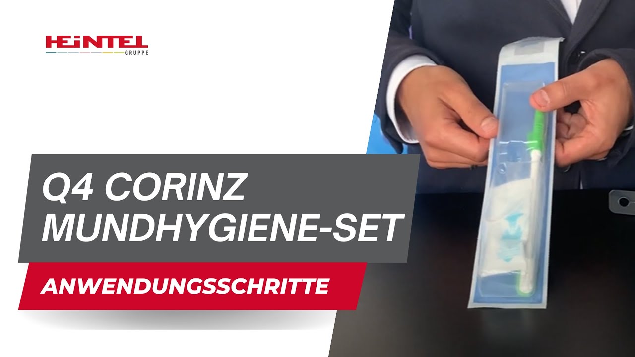 Q4 Mundhygiene-Set mit Corinz-L&ouml;sung: Die Anwendungsschritte