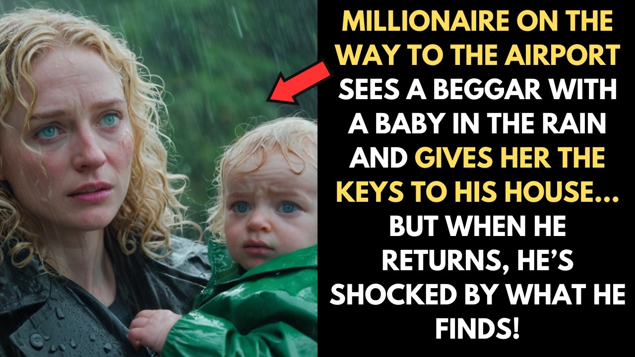 Millionaire Sees a Beggar with a Baby in the Rain and Gives Her the Keys to His House… But When He