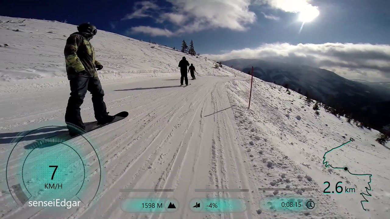 Snowboarding in Jasna( Low Tatras) - Blue piste 34, Chopok- Krupova(02.2018)