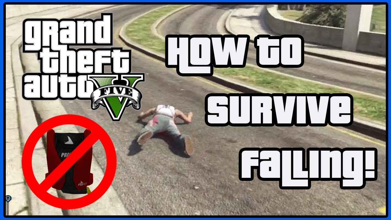 GTA 5 ONLINE // HOW TO SURVIVE ANY FALL!!! GLITCH!!!