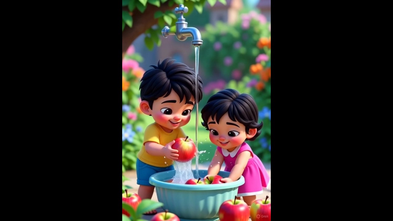 दो बच्चे बाग से फल तोड़ने जाते हैं। | KIDS LEARNING VIDEO | A For Apple | अ से अनार  